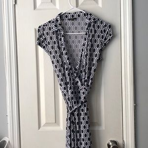 Blue and white maxi dress